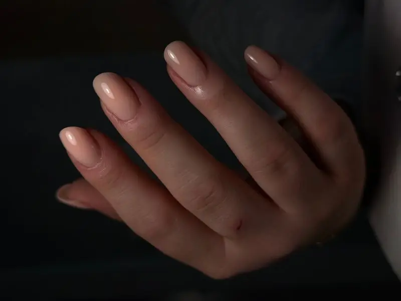 Nude almond nails